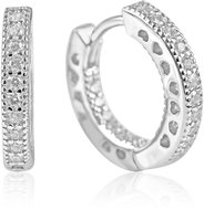 Meucci Stříbrné náušnice kroužky se zirkony III (Ag 925/1000, 3 g) - Earrings
