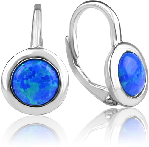 Meucci Silver Earrings Blue Opal (Ag 925/1000, 3g) - Earrings - Main image
