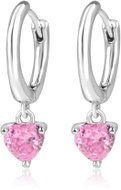 Meucci Stříbrné náušnice Růžové srdce (Ag 925/1000, 3 g) - Earrings