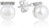 Meucci Stříbrné náušnice s říčními perlami a zirkony (Ag 925/1000, 3 g) - Earrings