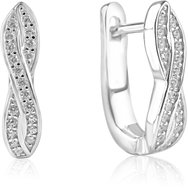 Meucci Stříbrné propletené náušnice se zirkony (Ag 925/1000, 3 g) - Earrings