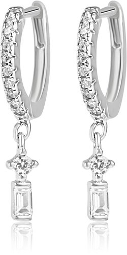 Meucci Silver Drop Earrings with Zircons Article (Ag 925/1000, 3g) - Earrings - Main image