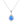 Pendant OPAL DROP with Zircons, Blue, without Chain (Ag 925/1000, 3g)