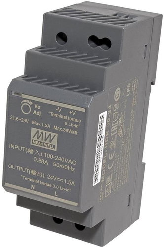Mean Well DIN-Schienen-Netzteil - 24 Volt - 36 Watt - Schutzschalterprofil - Netzteil - Hauptbild