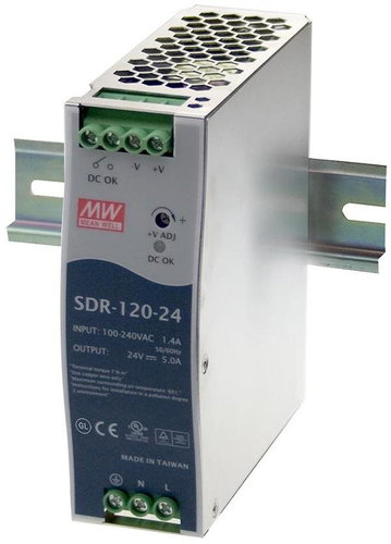 Mean Well DIN-Schienen-Netzteil - 24 Volt - 120 Watt (SDR-120-24) - Netzteil - Hauptbild