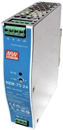 Mean Well DIN-Schienen-Netzteil - 24 Volt - 75 Watt (NDR-75-24) - Netzteil - Hauptbild