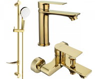 MEXEN Mexen Royo DF05 Set of basin and bath mixer with accessories, gold (72203DF05-50) - Tap