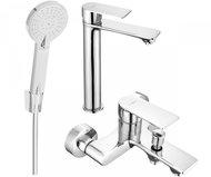 MEXEN Royo R40 Basin and bath mixer set with accessories, silver (72213R40-00) - Tap