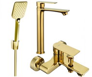 MEXEN Royo R62 Set of basin and bath mixer with accessories, gold (72213R62-50) - Tap