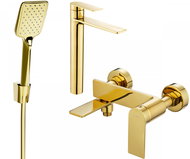 MEXEN Zero SET basin + bath mixer with accessories R62, gold (71113R62-50) - Tap