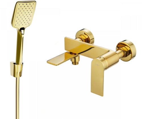 MEXEN Zero SET bath mixer with accessories R62, gold (7113R62-50) - Tap - Main image