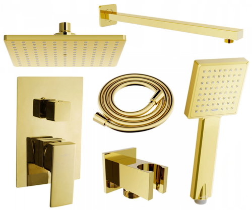 MEXEN Uno DR45 Shower Set for concealed installation, gold (71435DR45-50) - Shower Set - Main image
