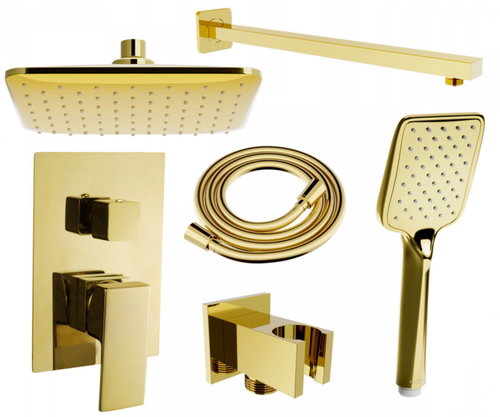 MEXEN Uno DR62 Shower Set for concealed installation, gold (71435DR62-50) - Shower Set - Main image