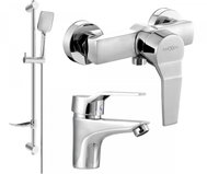 MEXEN Caro DF62 SET shower and basin mixer, silver (746604DF62-00) - Shower Set