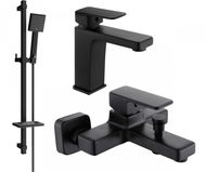 MEXEN Cetus DQ45 SET vanová a umyvadlová baterie, černý (744303DQ45-70) - Vodovodní baterie