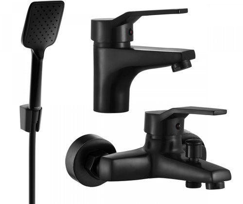MEXEN Caro R62 SET bath and basin mixer, black (746603R62-70) - Tap - Main image