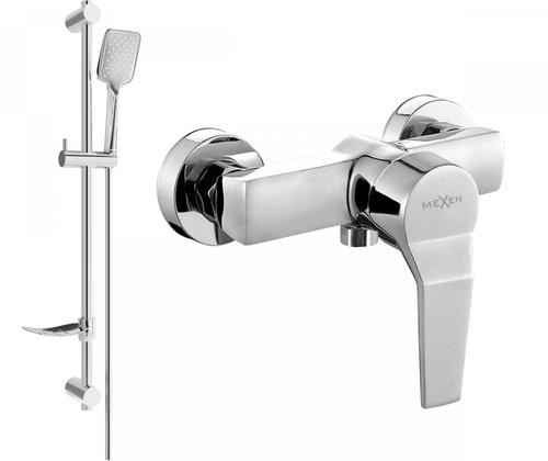 MEXEN Caro DF72 shower mixer with accessories, silver (74664DF72-00) - Shower Set - Main image