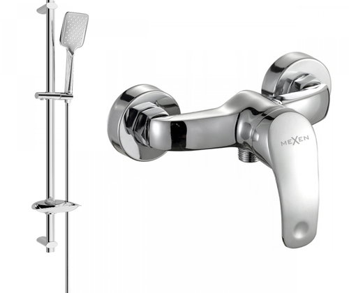 MEXEN Fabia DB62 shower mixer with accessories, silver (74654DB62-00) - Shower Set - Main image