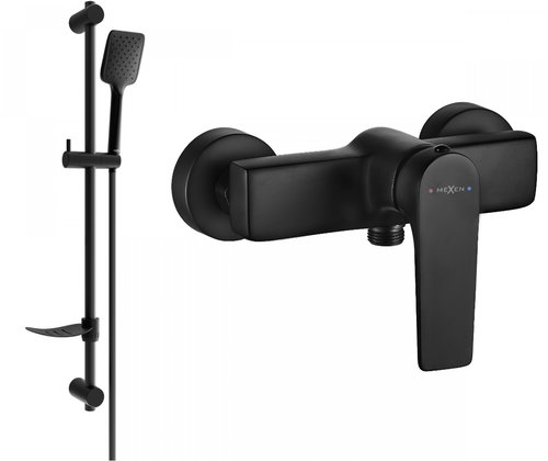MEXEN Lynx DF62 shower mixer with accessories, black (74594DF62-70) - Shower Set - Main image