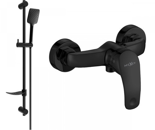 MEXEN Fabia DF62 shower mixer with accessories, black (74654DF62-70) - Shower Set - Main image