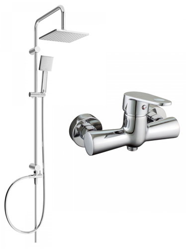 MEXEN Tord shower set with Kama mixer, silver (72540200-00) - Shower Set - Main image