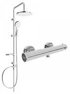MEXEN Erik Shower Column Including Kai Shower Thermostatic Mixer, Silver (77100205-00) - Shower Set
