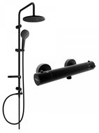MEXEN Erik Shower Column Including Shower Thermostatic Faucet Kai, Black (77100205-70) - Shower Set
