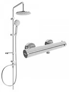 MEXEN Carl Shower Column Including Kai Shower Thermostatic Mixer, Silver (77100240-00) - Shower Set