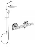 MEXEN Tord Shower Column including Slim Shower Thermostatic Mixer, Silver (77105200-00) - Shower Set