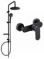 MEXEN Erik shower column including shower mixer Milo, black (71340205-70) - Shower Set