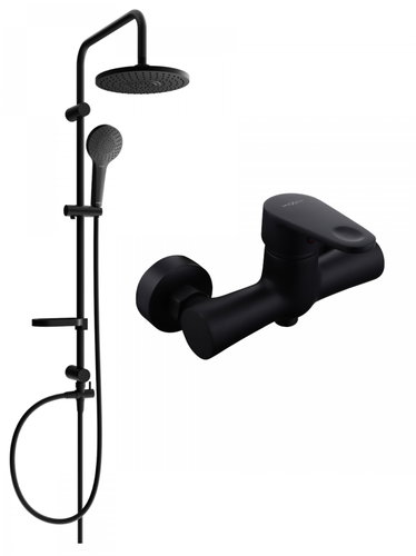 MEXEN Erik shower column including shower mixer Kama, black (72540205-70) - Shower Set - Main image