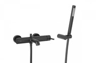 KFA MOZA Wall-mounted bath mixer with shower set, black ( 5034-520-81 ) - Tap