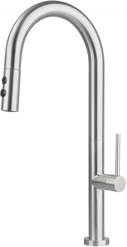 DEANTE Olfato Kitchen Faucet in steel, with pull-out spout, 2 types of current ( BQO_F72M ) - Tap - Main image