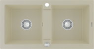 MEXEN Mario granite double sink 820 × 436 mm, beige - Granite Sink