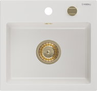 MEXEN Milo granite sink 435 × 410 mm, white II - Granite Sink