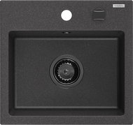 MEXEN Milo granite sink 435 × 410 mm, black sprinkled - Granite Sink