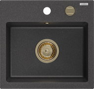 MEXEN Milo granite sink 435 × 410 mm, black sprinkled II - Granite Sink
