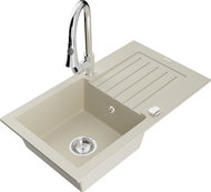 MEXEN Pablo granite sink with mixer Elia, beige - Granite Sink