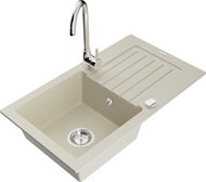 MEXEN Pablo granite sink with mixer Telma, beige - Granite Sink