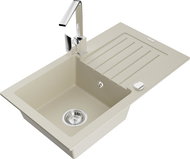 MEXEN Pablo granite sink with mixer Rita, beige - Granite Sink