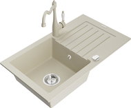 MEXEN Pablo granite sink with mixer Carla, beige - Granite Sink