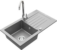 MEXEN Pablo granite sink with mixer Telma, grey - Granite Sink