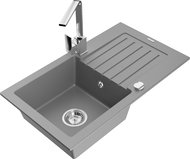 MEXEN Pablo granite sink with mixer Rita, grey - Granite Sink