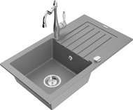 MEXEN Pablo granite sink with mixer Carla, grey - Granite Sink