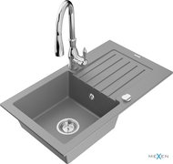 MEXEN Pablo granite sink with mixer Savita, grey - Granite Sink