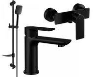 MEXEN Alfa DF62 SET umyvadlová baterie + sprchová s příslušenstvím, černá 745704DF62 - 70 - Vodovodní baterie