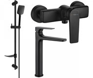 MEXEN Lynx DF62 SET umyvadlová baterie + sprchová s příslušenstvím, černá 745914DF62 - 70 - Vodovodní baterie