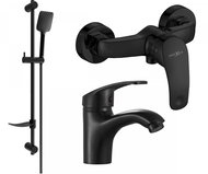 MEXEN Fabia DF62 SET umyvadlová baterie + sprchová s příslušenstvím, černá 746504DF62 - 70 - Vodovodní baterie