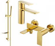 MEXEN Zero SET basin + bath mixer with accessories DF70, gold 71103DF70-50 - Tap