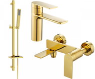 MEXEN Zero SET basin + bath mixer with accessories DQ02, gold 71103DQ02-50 - Tap